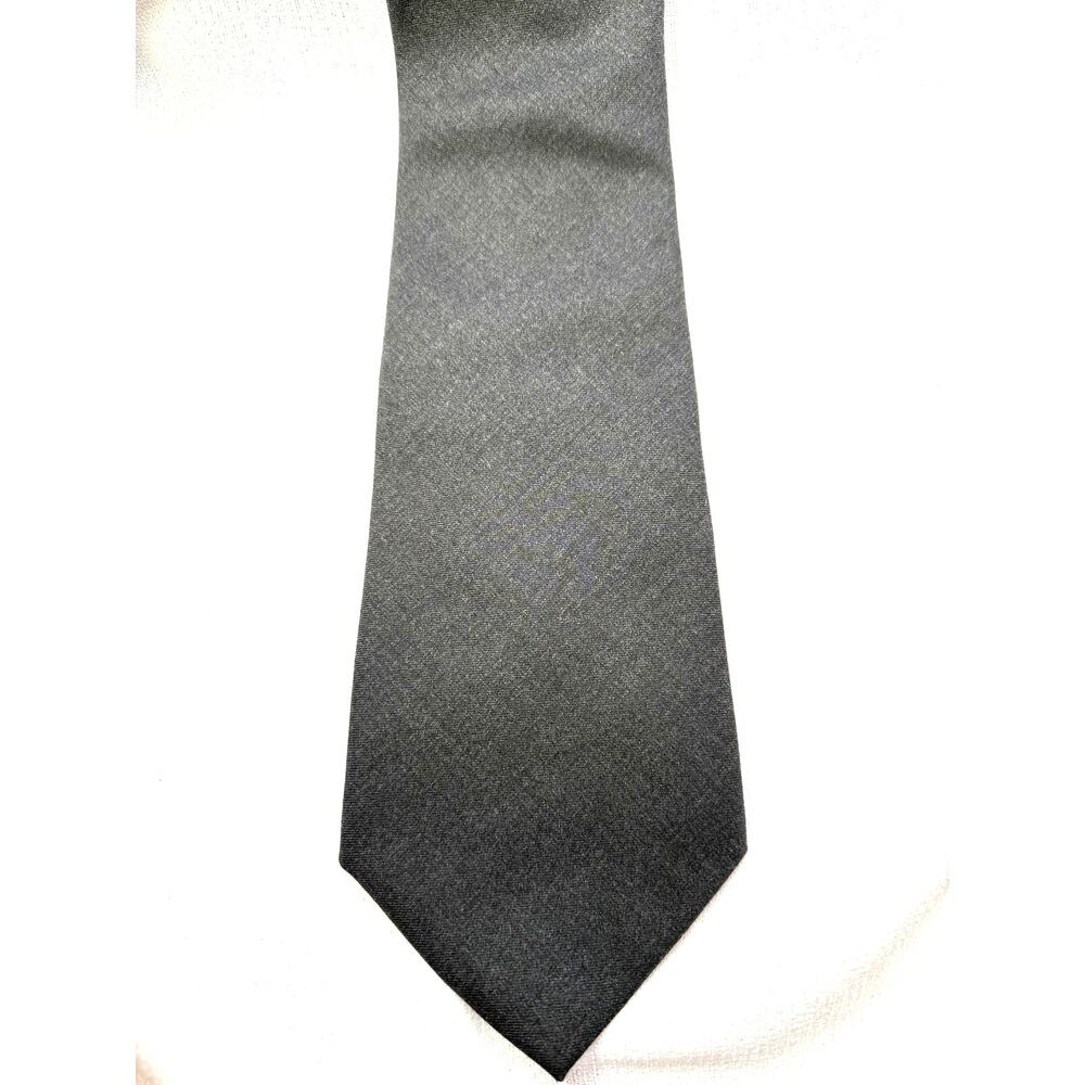 Vintage KITON Napoli for Louis Boston Men's 100% Gray Silk Sevenfold Necktie